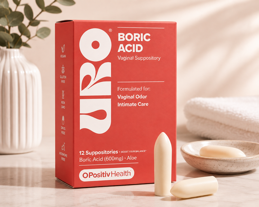 URO Boric Acid – Supositorios Vaginales para Equilibrio y Frescura Íntima