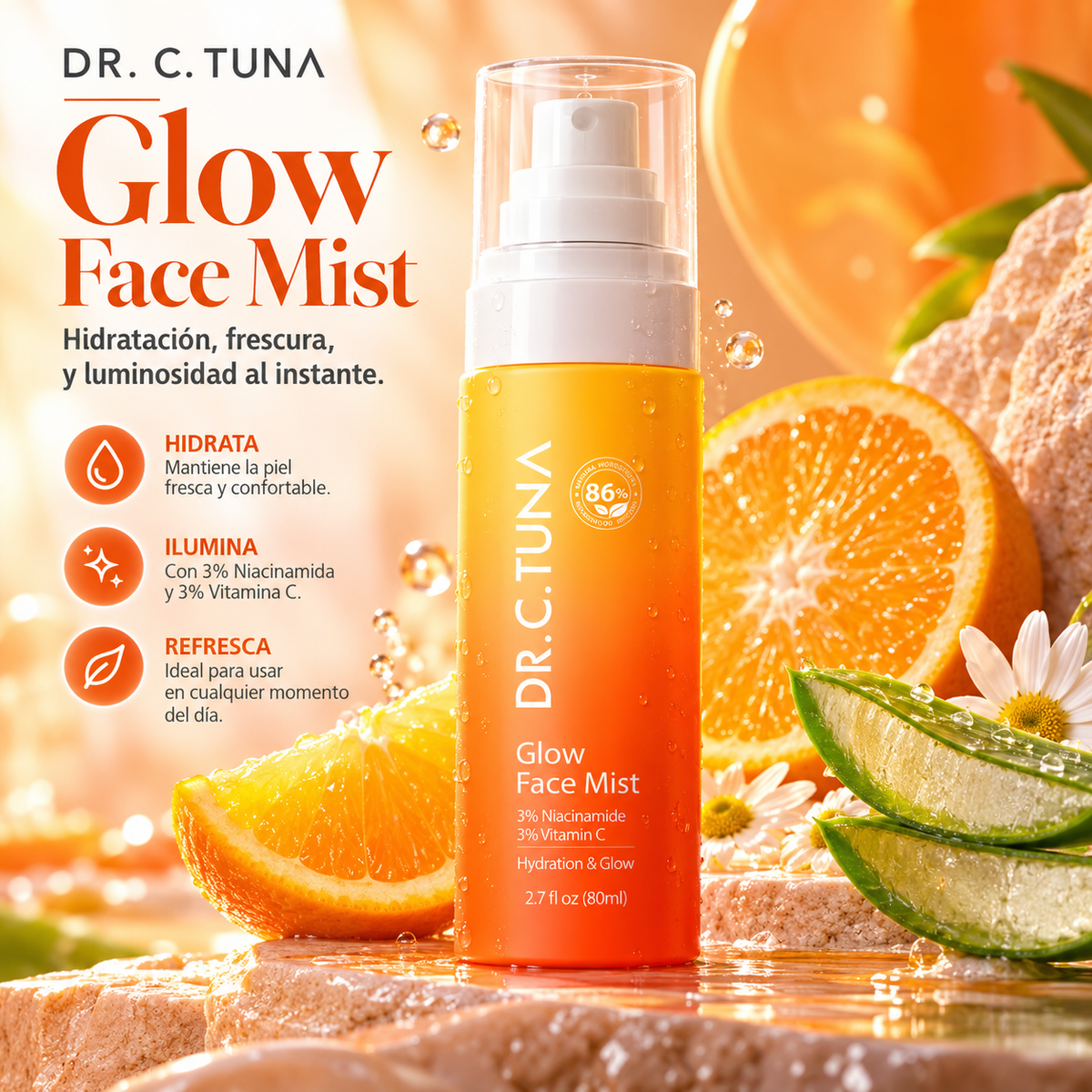 Dr. C. Tuna Glow Face Mist – Hidratación, Frescura y Luminosidad al Instante