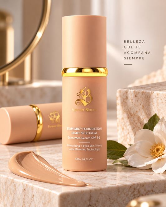 Foundation Bloom SPF 50 – Base Inteligente con Suero, Efecto Corrector y Acabado Natural